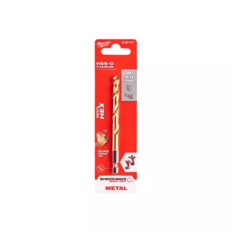   Burghiu cu melc MILWAUKEE 7,0 x 109/66 mm HSS-G TiN, HEX roșu - Shockwave™