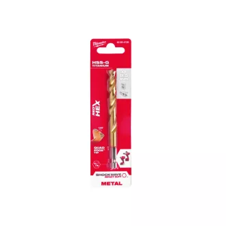   Burghiu cu melc MILWAUKEE 8,5 x 114/72 mm HSS-G TiN, HEX roșu - Shockwave™