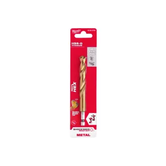   Burghiu cu melc MILWAUKEE 11,0 x 125/80 mm HSS-G TiN, HEX roșu - Shockwave™