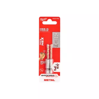   Burghiu MILWAUKEE 3,0 x 65/23 mm HSS-G TiN, HEX roșu - Shockwave™ (2 buc)