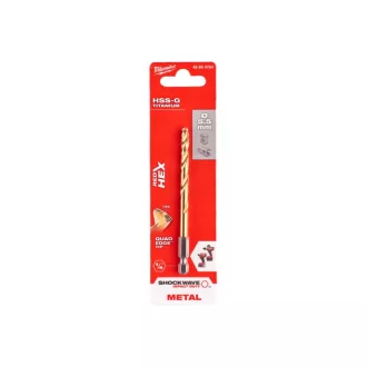   Burghiu cu melc MILWAUKEE 5,5 x 104/60 mm HSS-G TiN, HEX roșu - Shockwave™