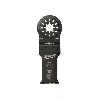   Pânză de ferăstrău cu plonjare MILWAUKEE Bimetal (metal, lemn + cuie) 28 x 47 mm Multitool Starlock (10 buc)