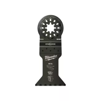   Pânză de ferăstrău cu plonjare MILWAUKEE Bimetal (metal, lemn + cuie) 43 x 47 mm Multitool Starlock