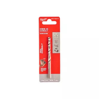   Burghiu MILWAUKEE 5,5 x 93/57 mm HSS-G Co DIN 338 Roșu Cobalt