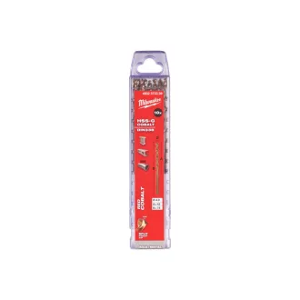   Burghiu MILWAUKEE 4,0 x 75/43 mm HSS-G Co DIN 338 Roșu Cobalt (10 buc)