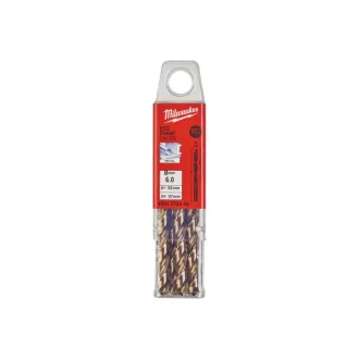   Burghiu MILWAUKEE 6,0 x 93/57 mm HSS-G Co DIN 338 Roșu Cobalt (10 buc)