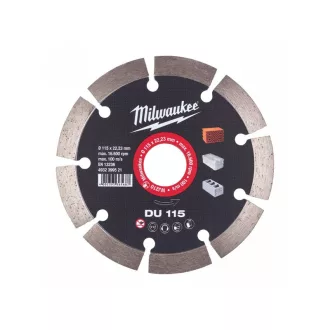   Disc de tăiat cu diamant MILWAUKEE 115 x 2,2 x 10 x 22,2 mm segmentat