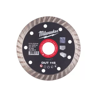   Disc de tăiere cu diamant MILWAUKEE 115 x 2,2 x 10 x 22,2 mm turbo DUT