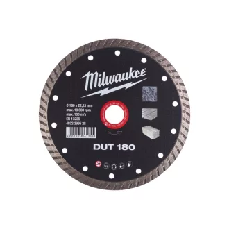   Disc de tăiere cu diamant MILWAUKEE 180 x 2,4 x 10 x 22,2 mm turbo DUT