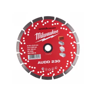   Disc de tăiat diamant MILWAUKEE 230 x 2,6 x 10 x 22,2 mm AUD segmentat