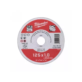   MILWAUKEE Disc de tăiere pentru metal 125 x 1,0 x 22,2 mm drept SCS 41