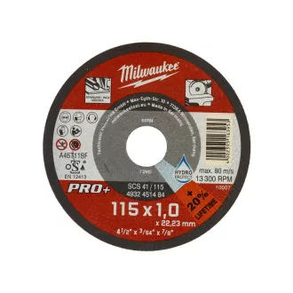   MILWAUKEE Disc de tăiere pentru metal 115 x 1.0 x 22.2 mm inox drept SC41 PRO+ (200 buc)