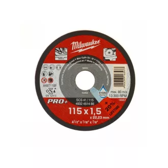   MILWAUKEE Disc de tăiere pentru metal 115 x 1,5 x 22,2 mm inox drept SC41 PRO+