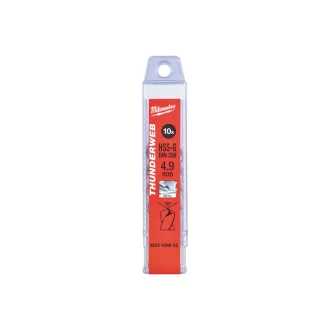  MILWAUKEE burghiu cu șurub 4,9 x 86/52 mm HSS-G DIN 338 Thunderweb (10 buc)
