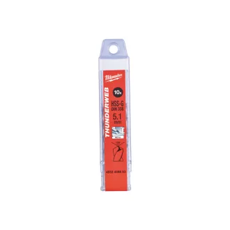   MILWAUKEE găuritor cu șurub 5,1 x 86/52 mm HSS-G DIN 338 Thunderweb (10 buc)