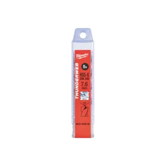   MILWAUKEE găuritor cu șurub 7,6 x 117/75 mm HSS-G DIN 338 Thunderweb (5 buc)