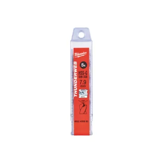   MILWAUKEE găuritor cu șurub 7,9 x 117/75 mm HSS-G DIN 338 Thunderweb (5 buc)