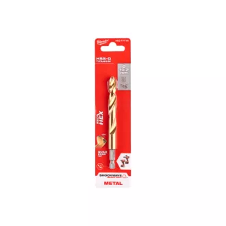   Burghiu cu melc MILWAUKEE 10,2 x 121/77 mm HSS-G TiN, HEX roșu - Shockwave™