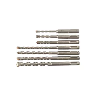   MILWAUKEE Set de foraj pentru rocă 7 r. SDS-Plus cu două tăișuri (5/6/8 x 110 mm; /6/8/10/12 x 160 mm) Standard