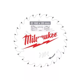   Pânză de ferăstrău MILWAUKEE pentru lemn 160 x 20 x 2,2 mm /24T ATB