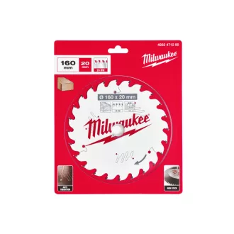   Pânză de ferăstrău MILWAUKEE pentru lemn 160 x 20 x 2,2 mm /24T ATB