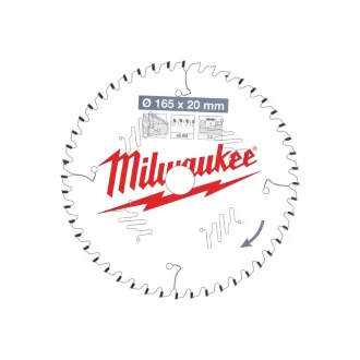   Pânză de ferăstrău MILWAUKEE pentru lemn 165 x 20 x 2,2 mm /24T ATB