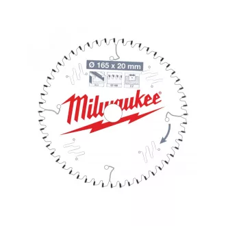   Pânză de ferăstrău MILWAUKEE pentru aluminiu 165 x 20 x 2,2 mm / 52T TF NEG