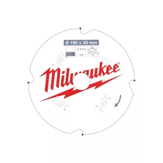   Pânză de ferăstrău MILWAUKEE pentru fibrociment 190 x 30 x 1,8 mm /4 D