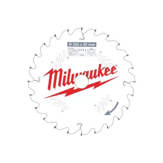   Pânză de ferăstrău MILWAUKEE pentru lemn 235 x 30 x 2,4 mm /24T ATB
