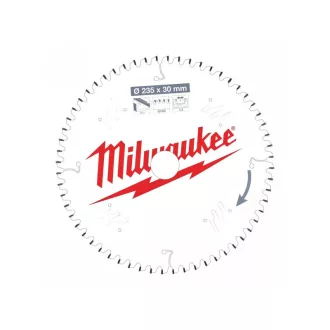   Pânză de ferăstrău MILWAUKEE pentru aluminiu 235 x 30 x 2,4 mm /60T TF NEG