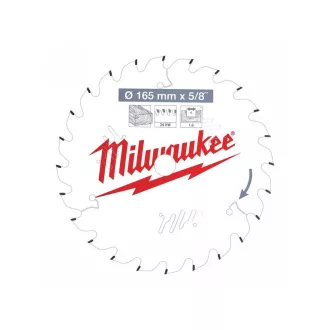   Pânză de ferăstrău MILWAUKEE pentru lemn 165 x 15,87 x 1,6 mm / 24T