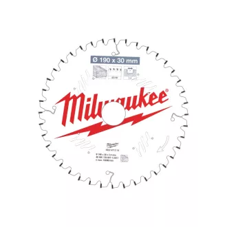   Pânză de ferăstrău MILWAUKEE pentru lemn 190 x 30 x 2,4 mm /40T ATB NEG
