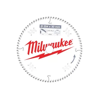   Pânză de ferăstrău MILWAUKEE pentru aluminiu 254 x 30 x 3,0 mm /80T TF NEG