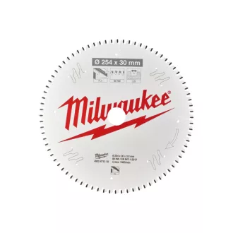   Pânză de ferăstrău MILWAUKEE pentru aluminiu 254 x 30 x 3,0 mm /80T TF NEG
