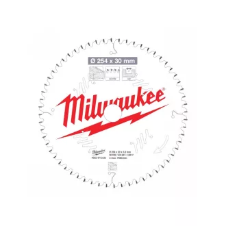   Pânză de ferăstrău MILWAUKEE pentru lemn 254 x 30 x 3,0 mm / 60T