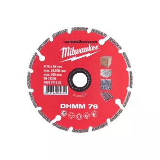   Disc de tăiere cu diamant MILWAUKEE 76 x 1,2 x 2,2 x 10 mm DHMM segmentat