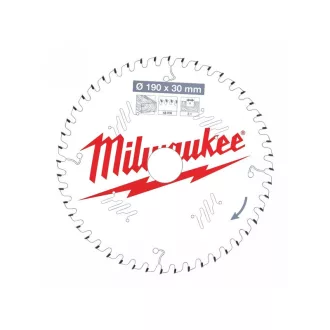   Pânză de ferăstrău MILWAUKEE pentru lemn 190 x 30 x 2,1 mm / 48T