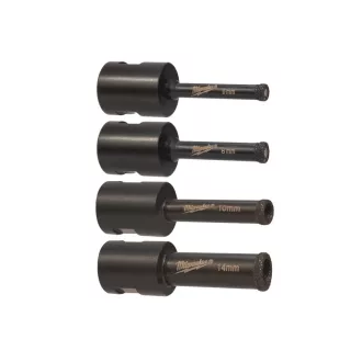   MILWAUKEE Set de burghie diamantate uscate 4 piese M14 (6 / 8 / 10 / 14 mm) DIAMOND MAX™