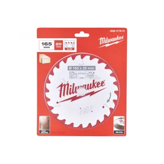   Pânză de ferăstrău MILWAUKEE pentru lemn 165 x 20 x 1,6 mm / 24T ATB