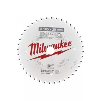   Pânză de ferăstrău MILWAUKEE pentru lemn 165 x 20 x 1,6 mm / 40T ATB