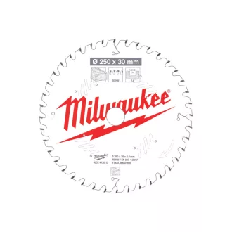   Pânză de ferăstrău MILWAUKEE pentru lemn 250 x 30 x 2,8 mm /40T ATB