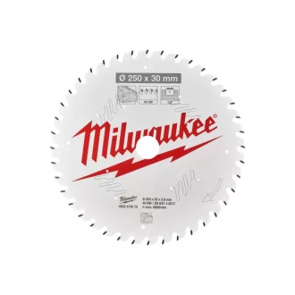   Pânză de ferăstrău MILWAUKEE pentru lemn 250 x 30 x 2,8 mm /40T ATB