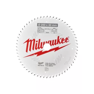   Pânză de ferăstrău MILWAUKEE pentru lemn 250 x 30 x 2,8 mm /60T ATB