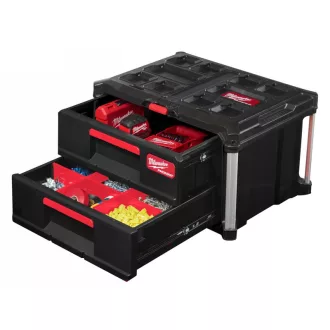 MILWAUKEE Cufă de depozitare cu 2 sertare PACKOUT