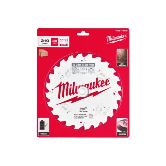   Pânză de ferăstrău MILWAUKEE pentru lemn 210 x 30 x 1,9 mm /24T ATB