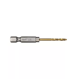   Burghiu MILWAUKEE 2,5 x 62/19 mm HSS-G TiN, HEX roșu - Shockwave™ (10 buc)