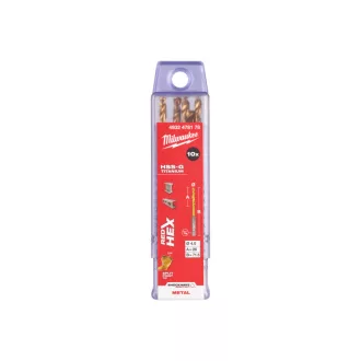   Burghiu MILWAUKEE 4,0 x 71,5/26 mm HSS-G TiN, HEX roșu - Shockwave™ (10 buc)