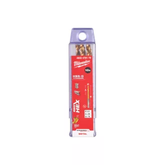   Burghiu MILWAUKEE 4,5 x 76/29 mm HSS-G TiN, HEX roșu - Shockwave™ (10 buc)
