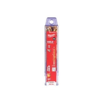   Burghiu MILWAUKEE 6,0 x 105/63 mm HSS-G TiN, HEX roșu - Shockwave™ (10 buc)