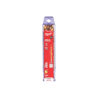   Burghiu MILWAUKEE 10,0 x 120/76 mm HSS-G TiN, HEX roșu - Shockwave™ (5 buc)